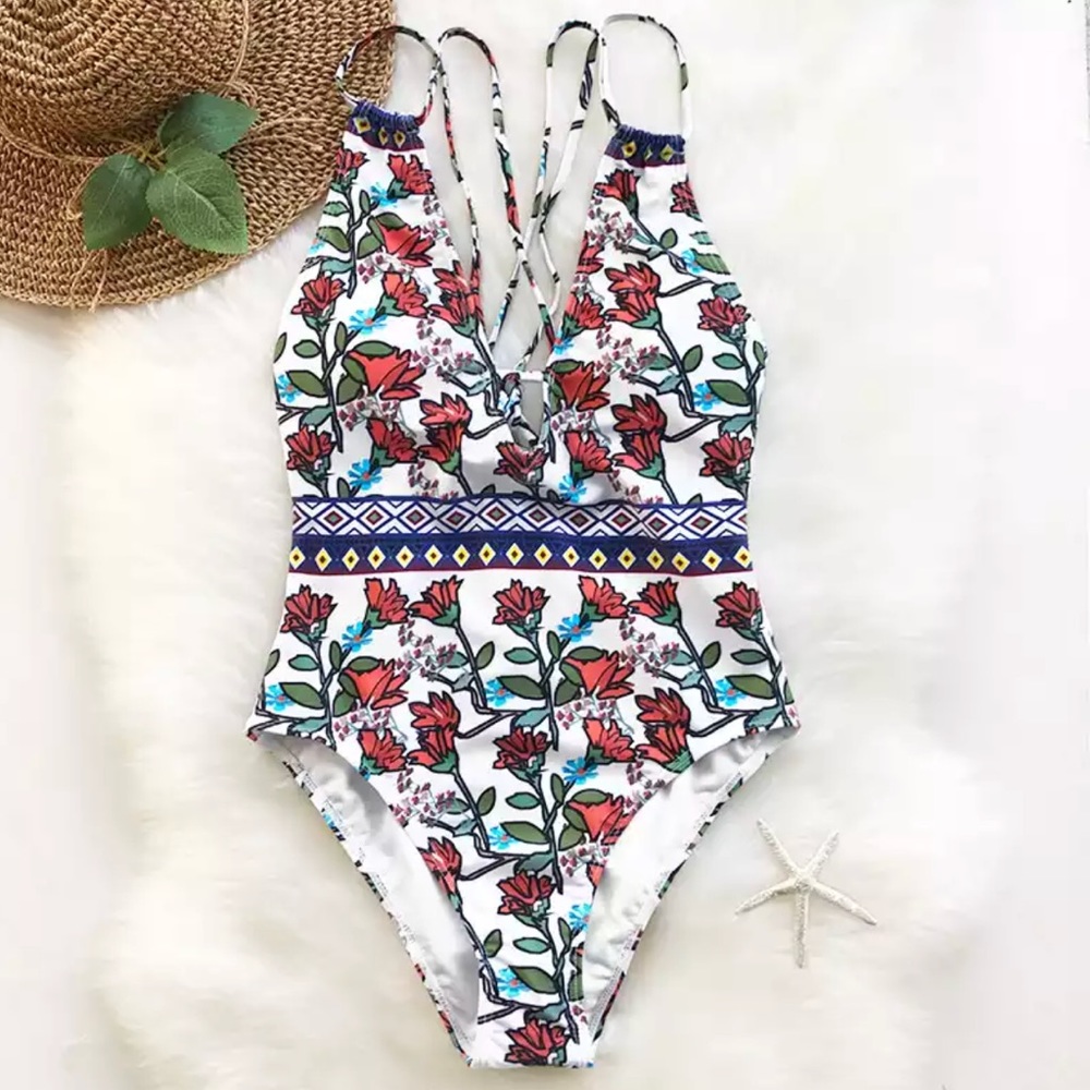 NEW ๐ซ Boho Chic Bohemian Print Monokini One Piece - Picture 4 of 4